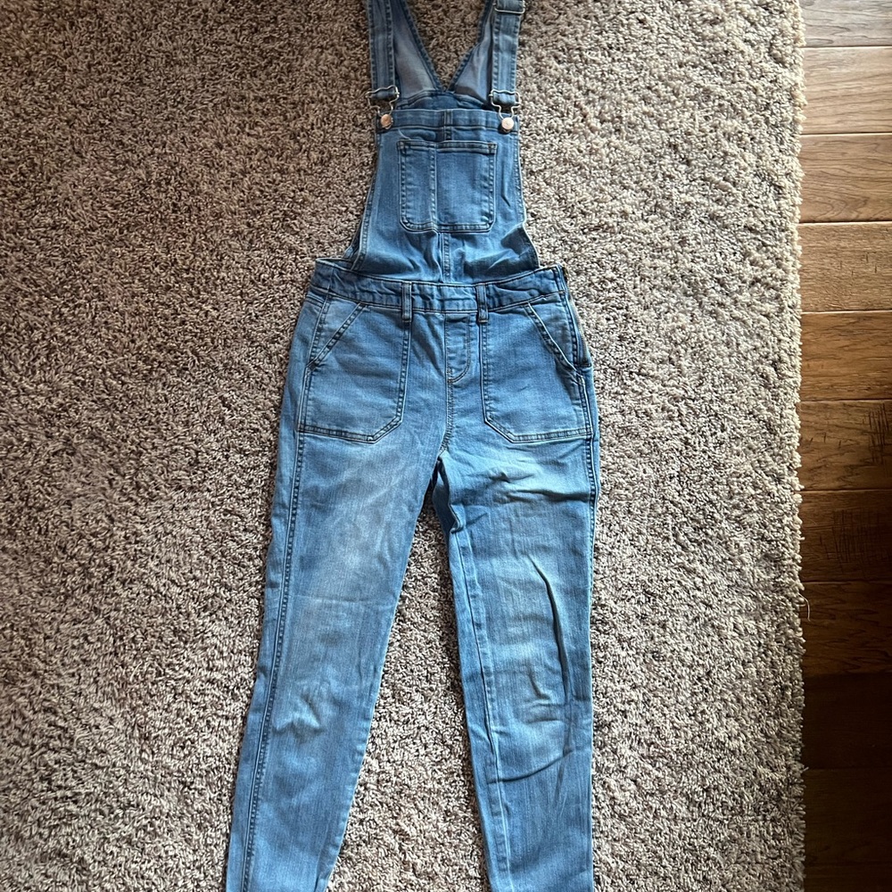 No Boundaries Women's Light Blue Denim Overalls